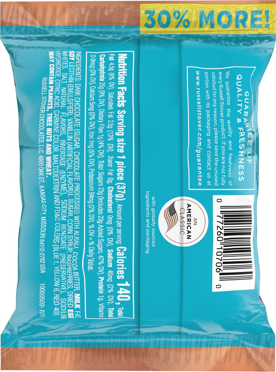 slide 5 of 8, RUSSELL STOVER Easter Raspberry Crème Dark Chocolate Candy Easter Egg, 1.3 oz., 1.3 oz