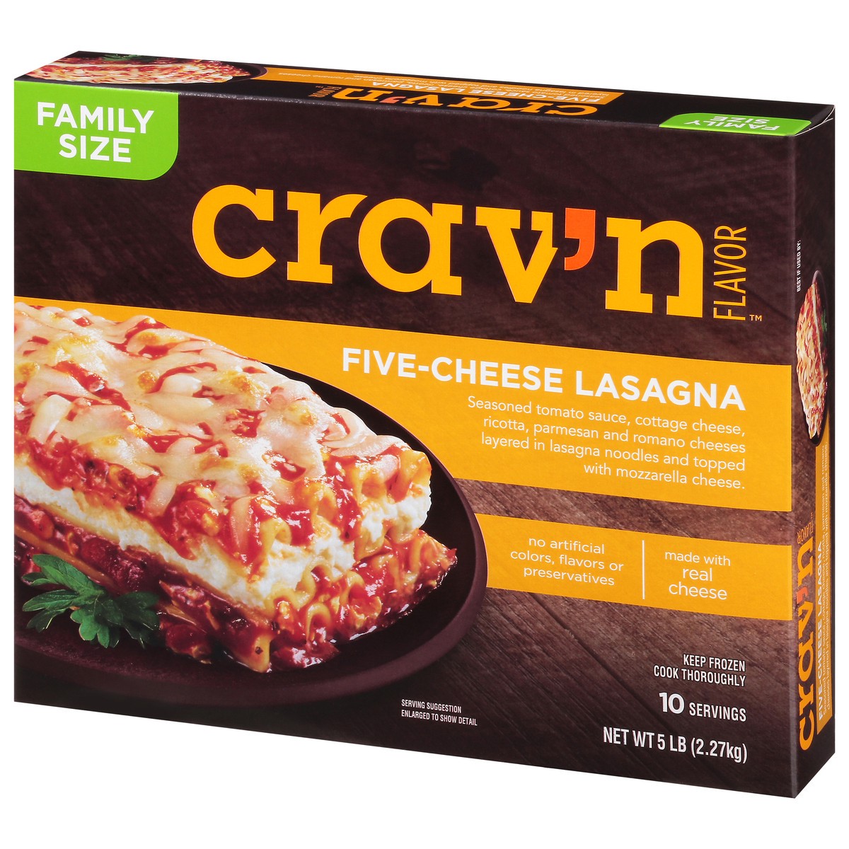 slide 8 of 16, Crav'n Flavor Five-Cheese Lasagna Party Size 5 lb, 5 lb
