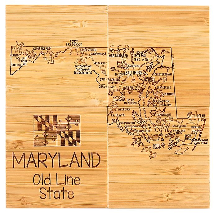 slide 2 of 2, Totally Bamboo Maryland Puzzle Coaster Set, 5 ct