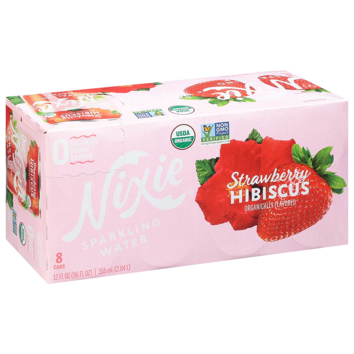 slide 9 of 9, Nixie Strawberry Hibiscus Sparkling Water 8 - 12 fl oz Cans, 