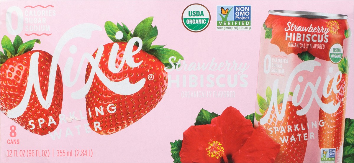 slide 8 of 9, Nixie Strawberry Hibiscus Sparkling Water 8 - 12 fl oz Cans, 