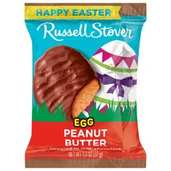 RUSSELL STOVER Easter Peanut Butter Milk Chocolate Easter Egg, 1.3 oz.