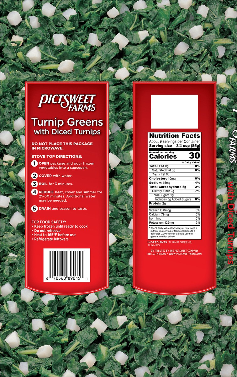 slide 2 of 3, PictSweet Turnip Greens, 28 oz