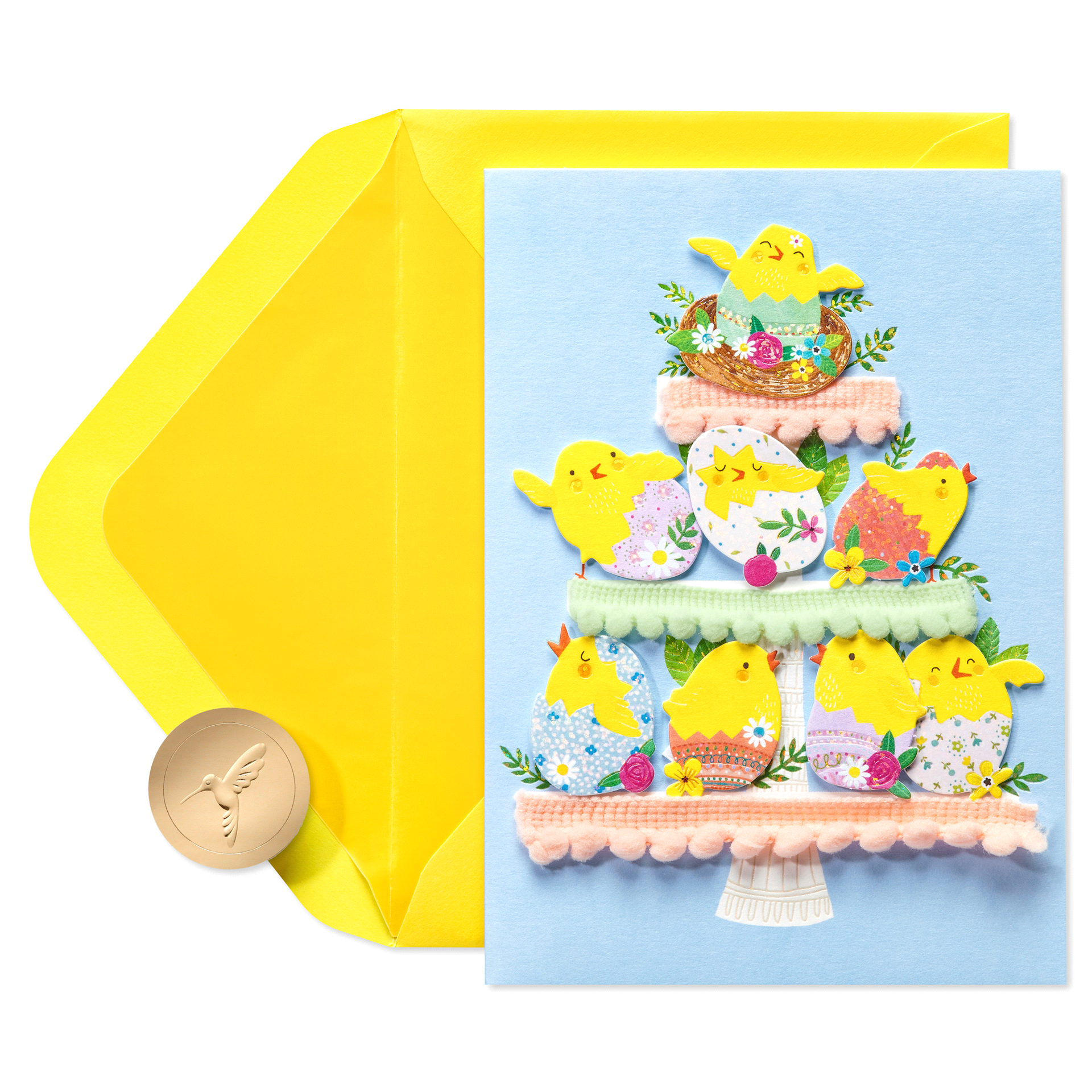 slide 1 of 1, Papyrus Tiered Easter Chicks Easter Card 1 ea, 1 ct