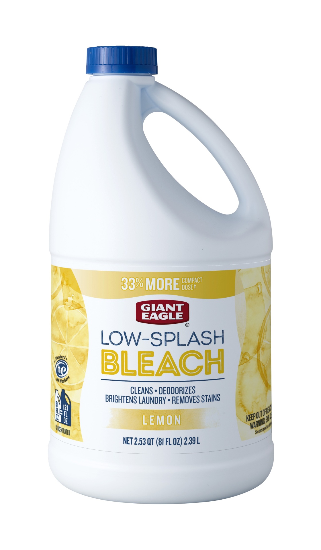 slide 1 of 1, Giant Eagle Lemon Low Splash Bleach, 81 oz