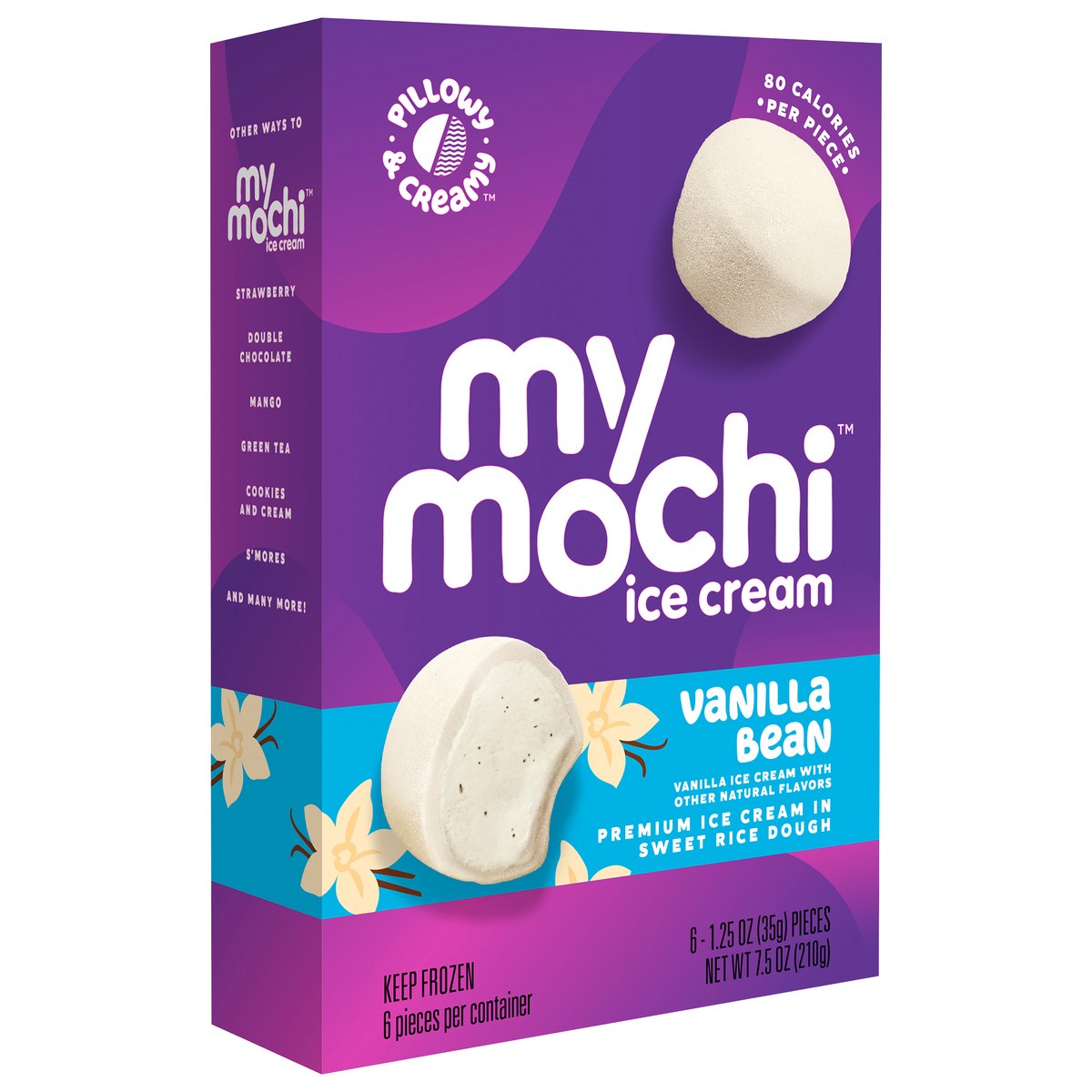 slide 2 of 9, My/Mochi Ice Cream Vanilla Bean, 6-Pack, 6 ct