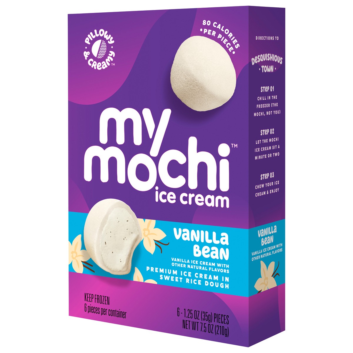 slide 3 of 9, My/Mochi Ice Cream Vanilla Bean, 6-Pack, 6 ct