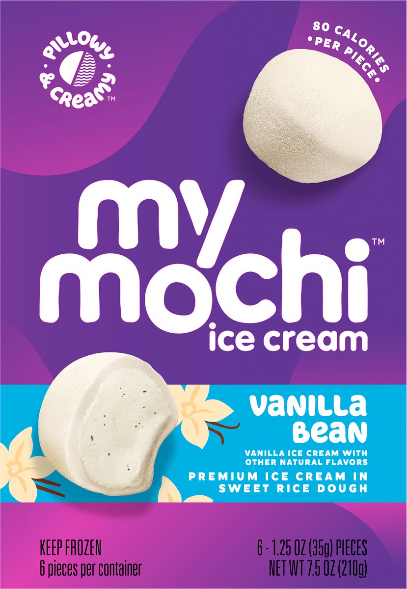 slide 6 of 9, My/Mochi Ice Cream Vanilla Bean, 6-Pack, 6 ct