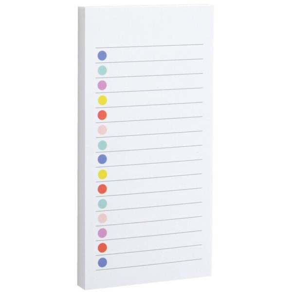 slide 2 of 6, Noted By Post-It Lined Notes With Dots, 2-15/16"" X 5-3/4"", White/Multicolor, 100 Sheets Per Pad, 100 ct