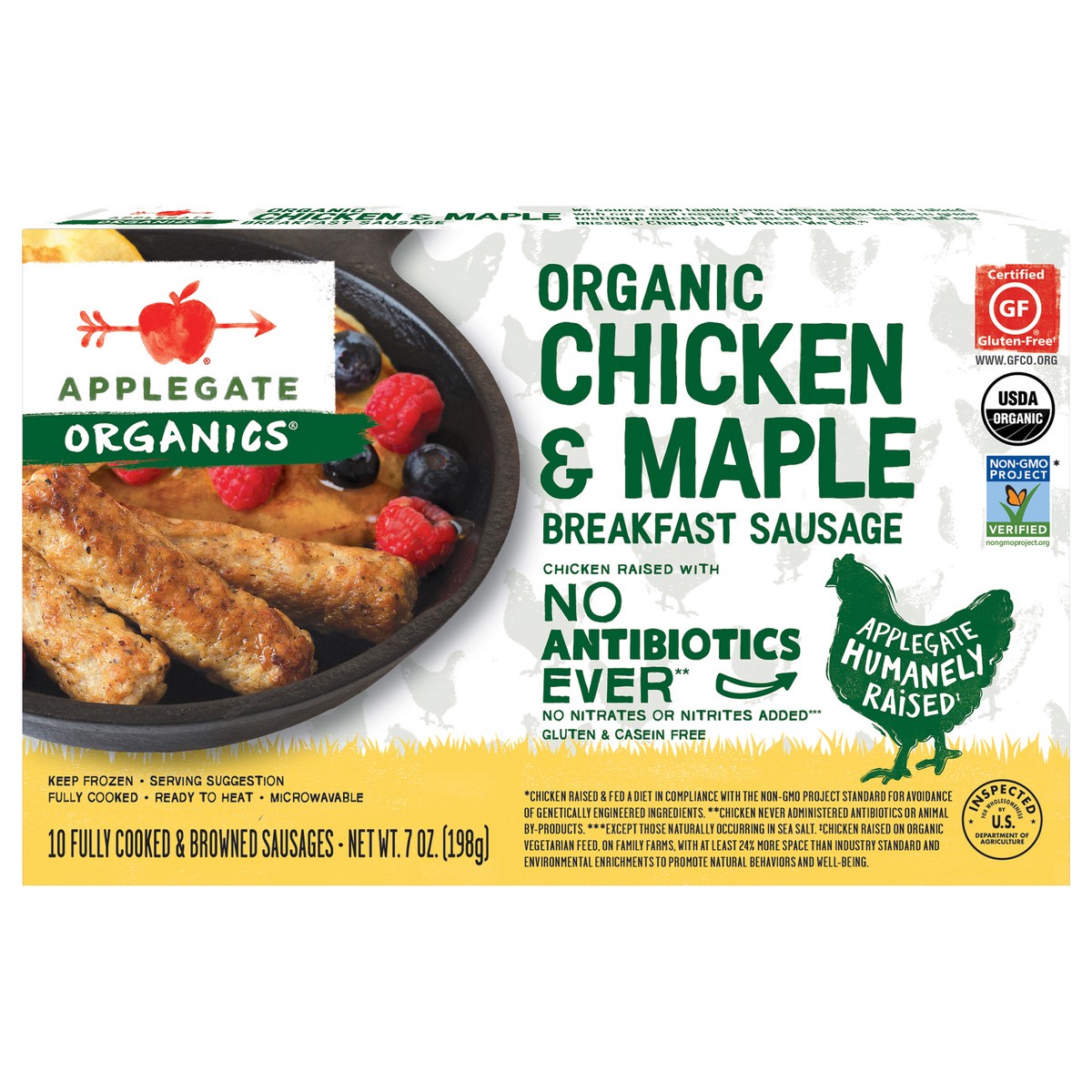 slide 2 of 9, Applegate Organics Chicken & Maple Breakfast Sausage, 10 ct; 7 oz