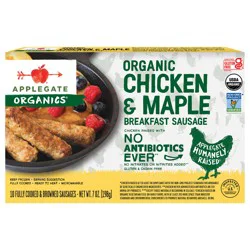Applegate Organic Chicken & Maple Breakfast Sausage, 7oz (Frozen)