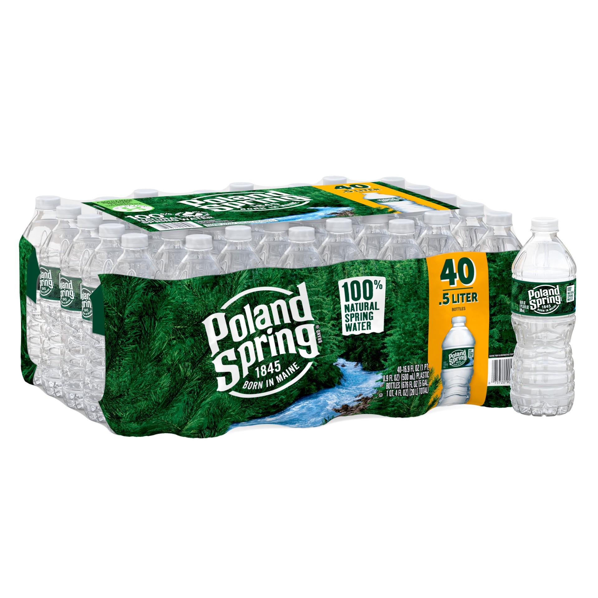 slide 3 of 4, POLAND SPRING Brand 100% Natural Spring Water, 16.9-ounce plastic bottles (Pack of 40), 16.9 fl oz