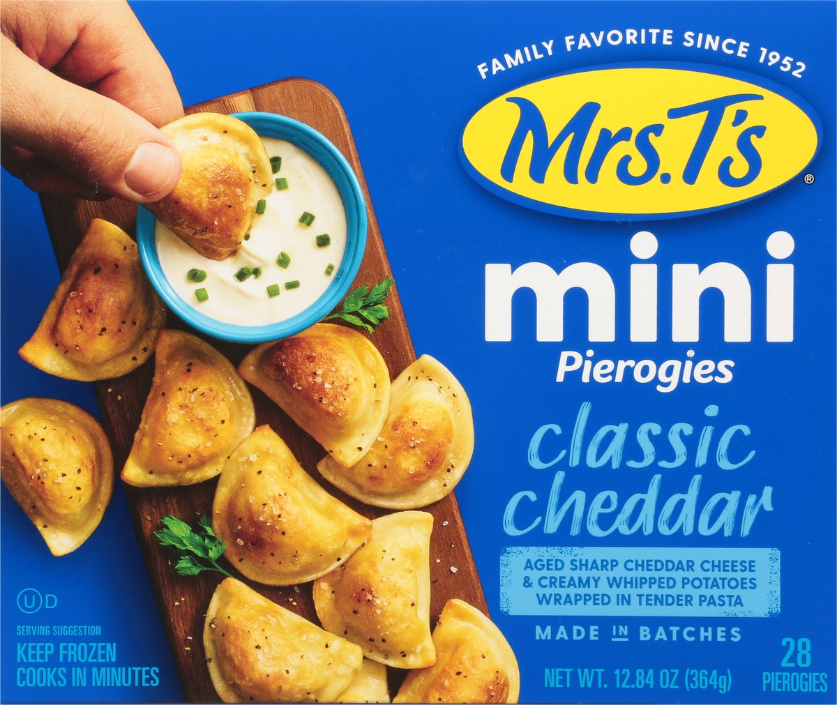 slide 1 of 9, Mrs. T's Pierogies Mini Classic Cheddar, 12.84 oz