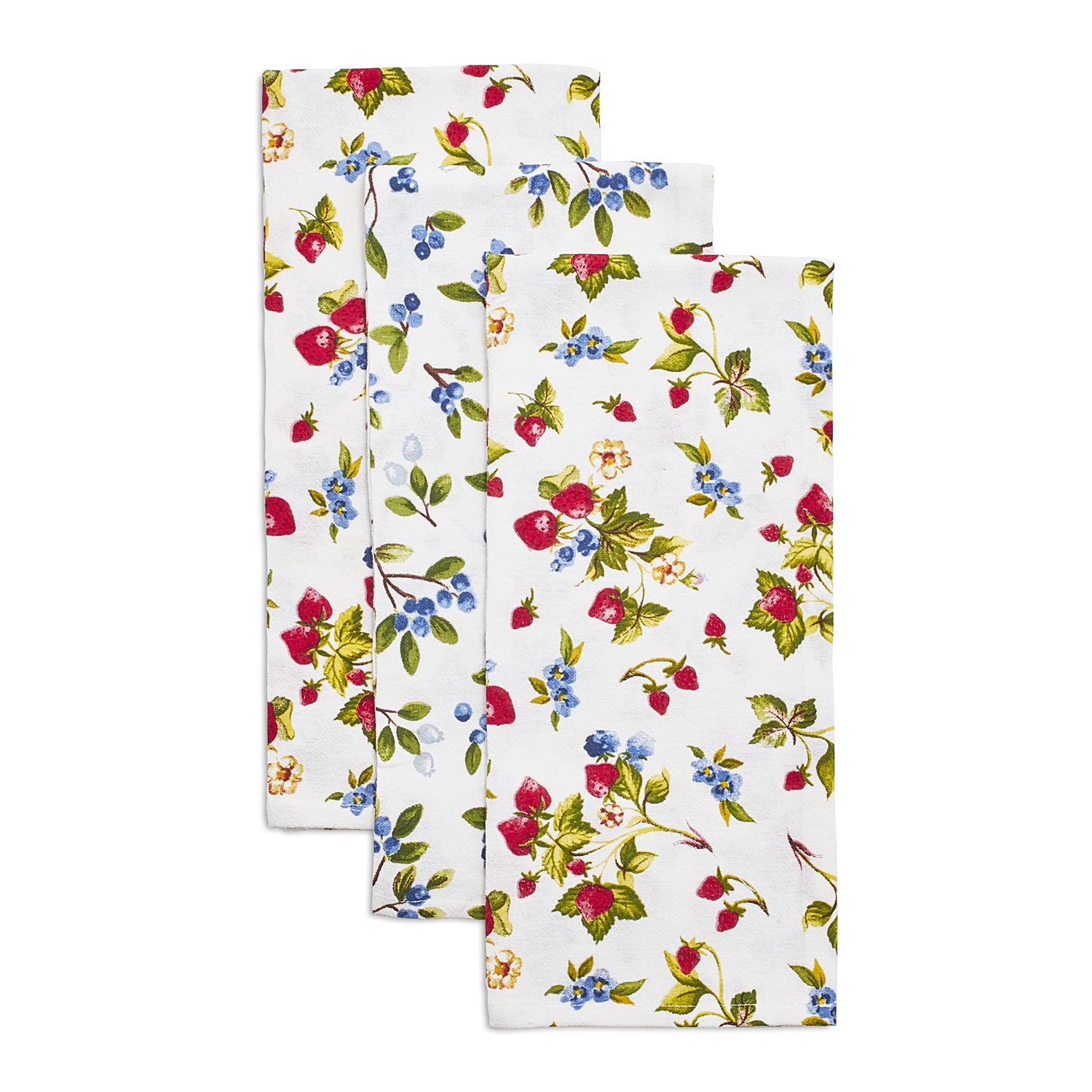 slide 1 of 1, Sur La Table Berry Floursack Kitchen Towels, Red, 3 ct