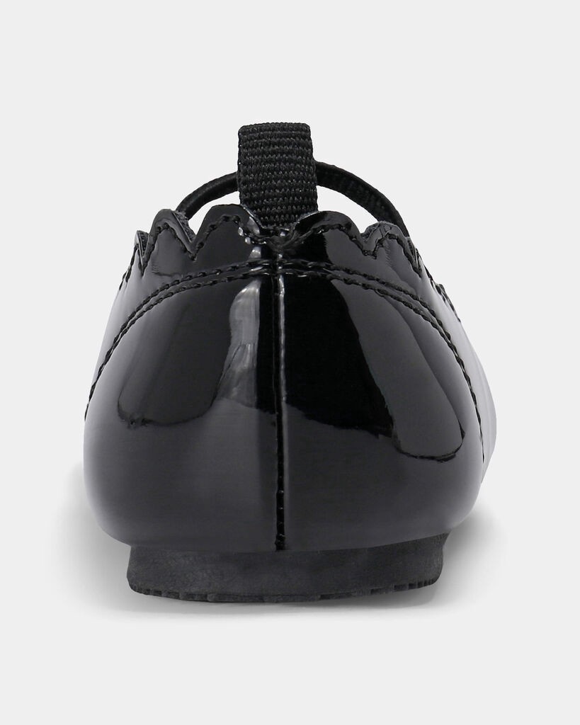 slide 2 of 6, Carter's Carters Toddler Girl Scallop Edge Shiny Dress Shoes - Black Black 7, 1 ct
