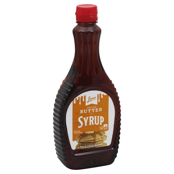 slide 1 of 1, Lowes Foods Syrup Butter Flavor, 24 oz