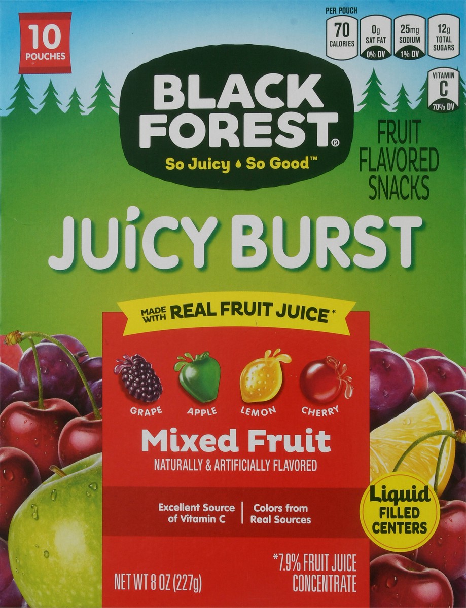 slide 2 of 14, Black Forest Juicy Burst Mixed Fruit Fruit Flavored Snacks 10 ea, 10 ct