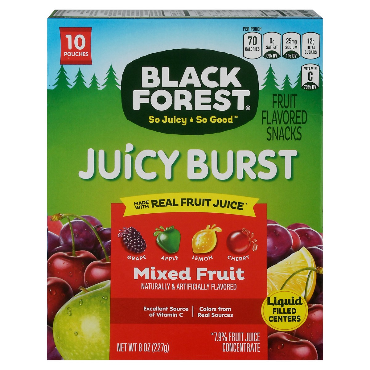 slide 1 of 14, Black Forest Juicy Burst Mixed Fruit Fruit Flavored Snacks 10 ea, 10 ct