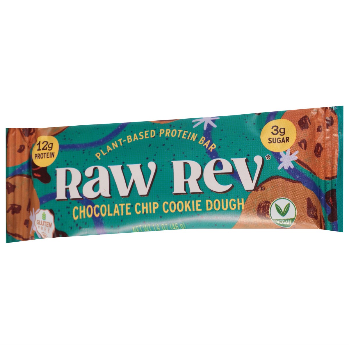 slide 3 of 9, Raw Rev Plant-Based Chocolate Chip Cookie Dough Protein Bar 1.6 oz, 1.6 oz