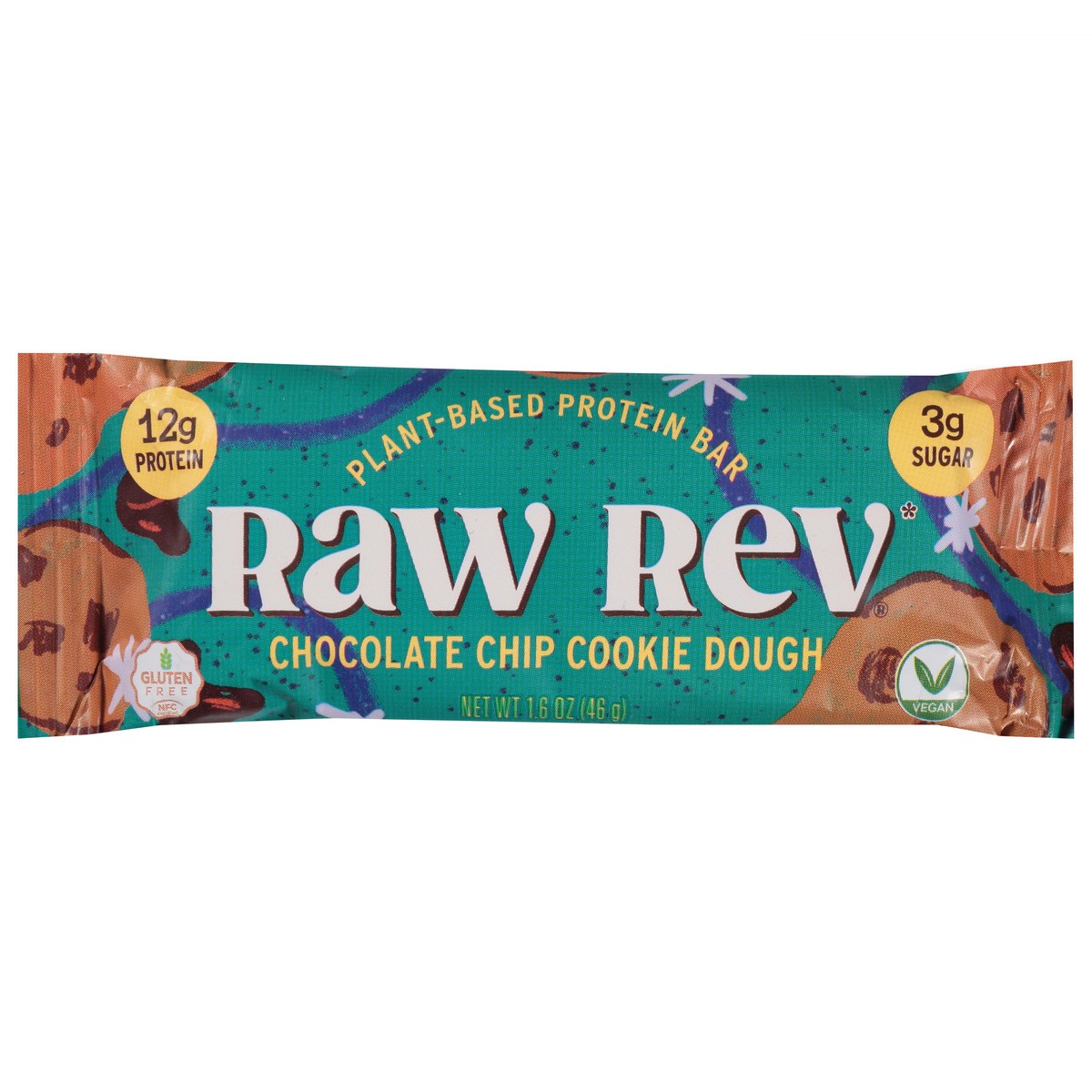 slide 1 of 9, Raw Rev Plant-Based Chocolate Chip Cookie Dough Protein Bar 1.6 oz, 1.6 oz