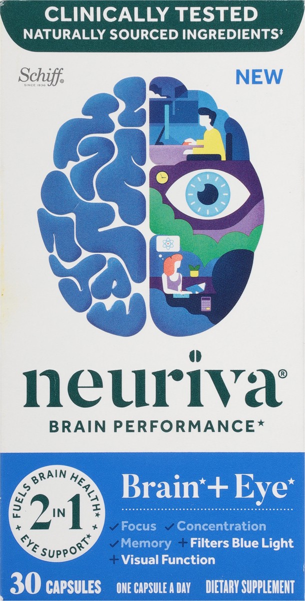 slide 2 of 9, Neuriva Brain + Eye Brain Performance 30 Capsules, 30 ct