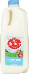 Reiter Dairy Fat Free Milk with Vitamin A and D, Skim Milk Half Gallon - 0.5 gal