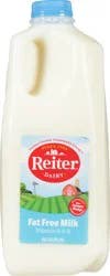 Reiter Dairy Fat Free Milk with Vitamin A and D, Skim Milk Half Gallon - 0.5 gal