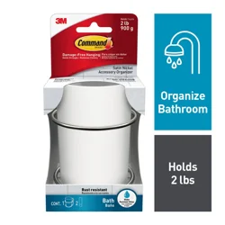 Command Bath Satin Nickel Accessory Organizer - Silver
