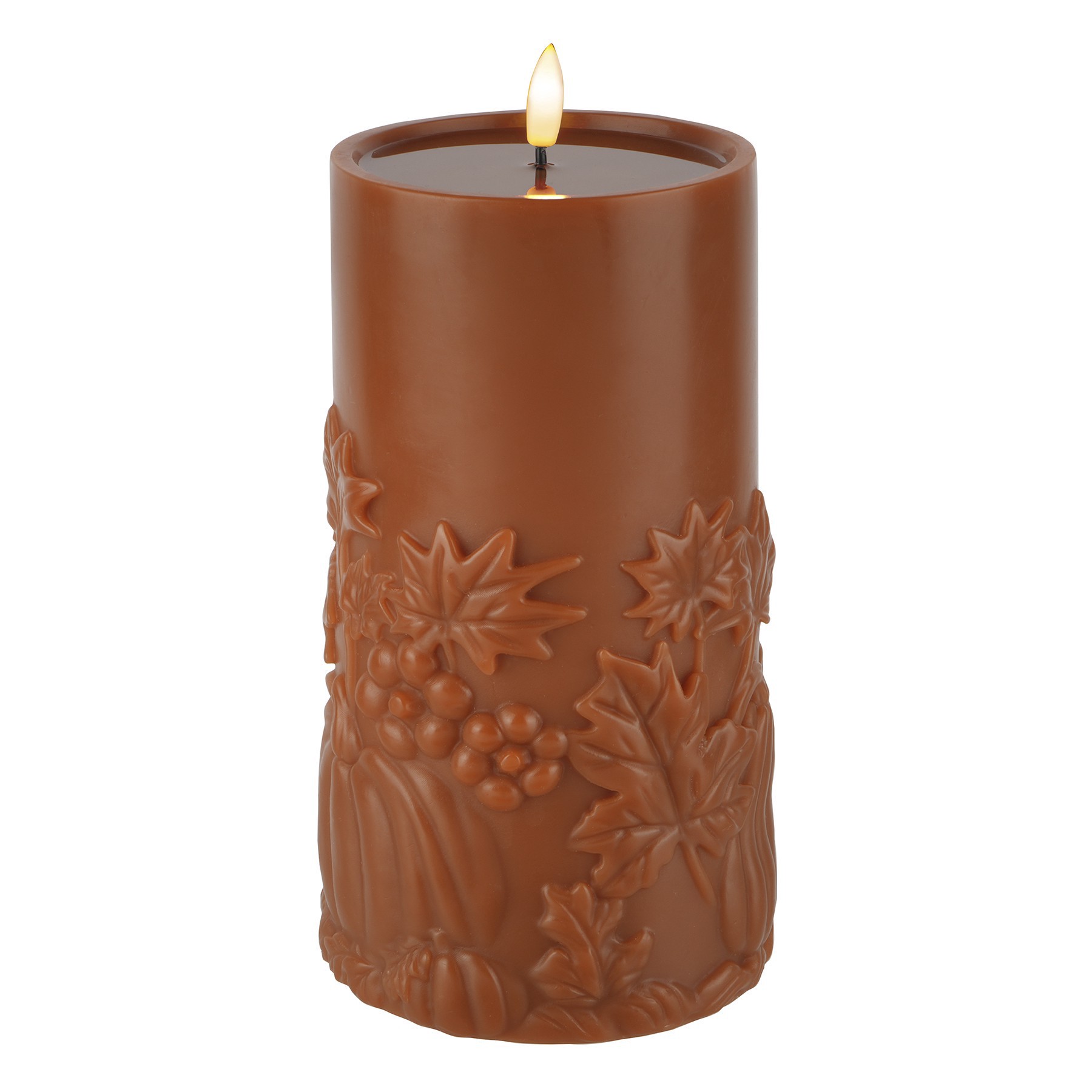 slide 2 of 2, 8" Fall Leaf Led Pillar Candle By Ashland, 4 in x 4 in x 8 in