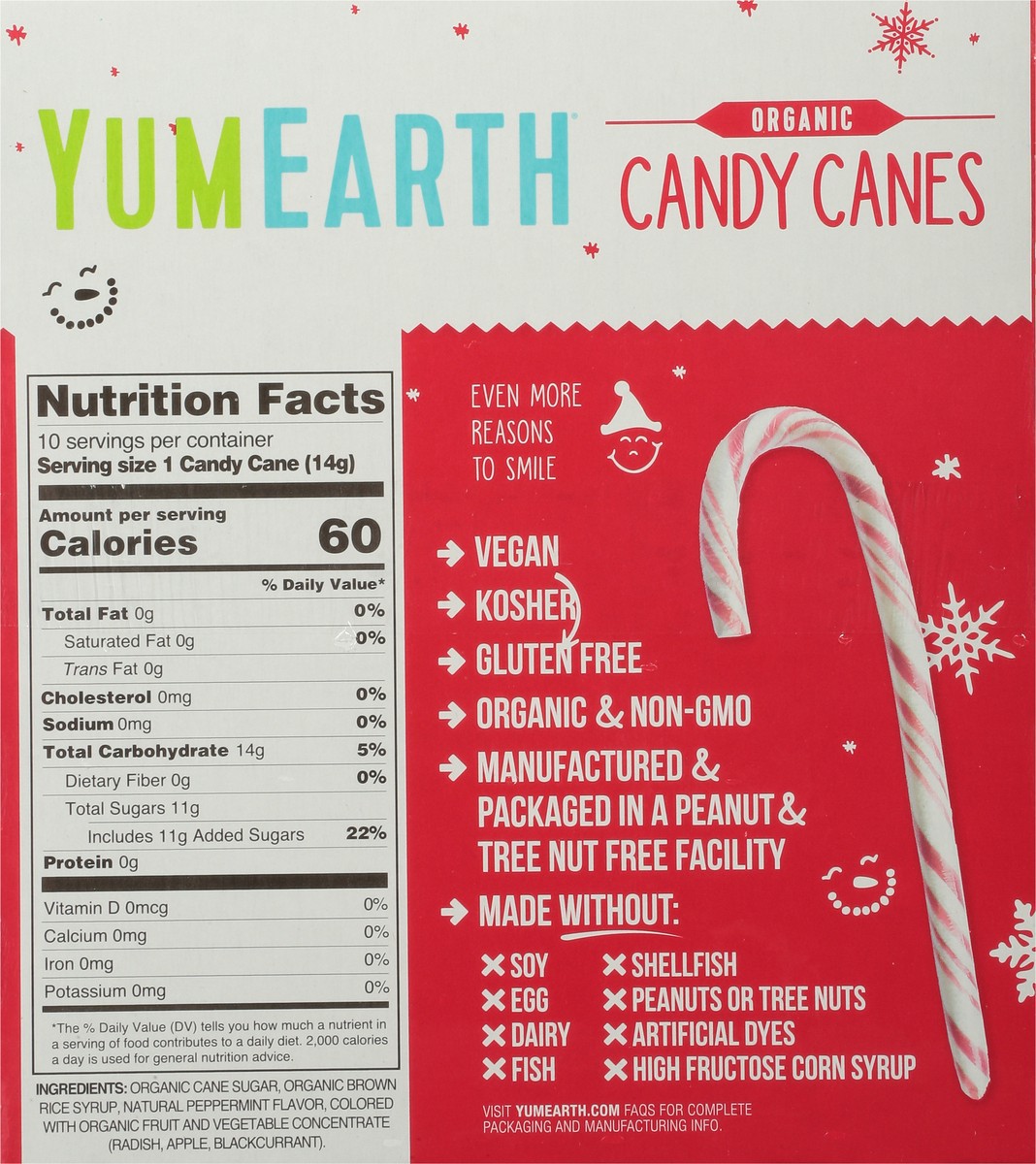 slide 5 of 9, YumEarth Organic Candy Canes 10 ea, 10 ct