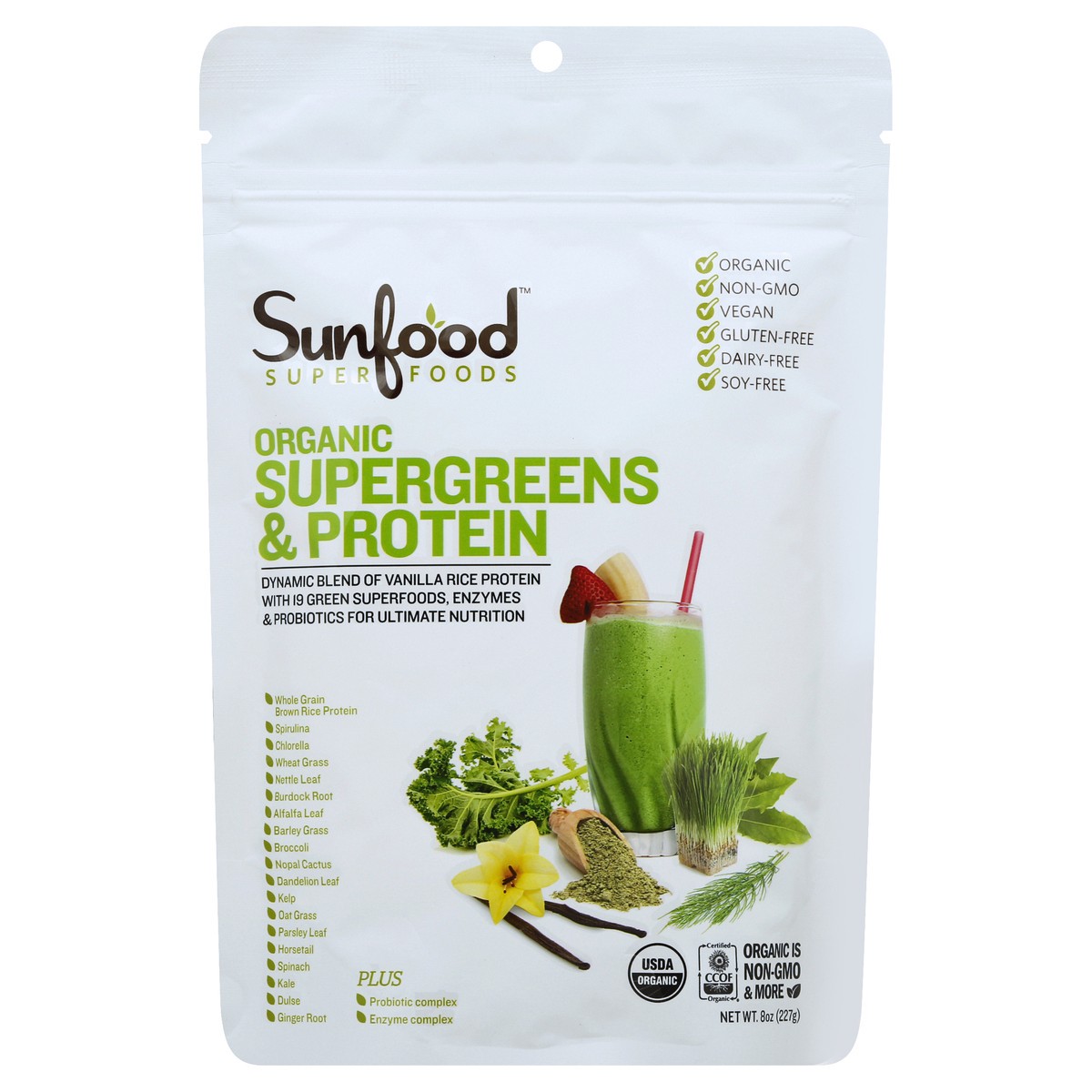 slide 3 of 3, SunFood Superfoods Supergreens & Protein 8 oz, 8 oz