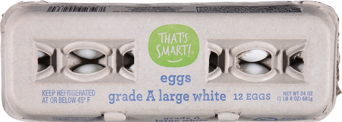 slide 8 of 9, That's Smart! Large White Eggs 12 ea, 12 ct