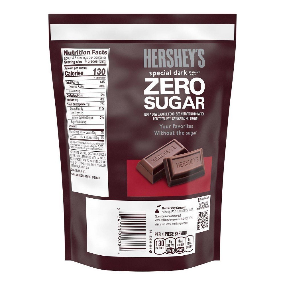 slide 3 of 5, Hershey's SPECIAL DARK Zero Sugar Chocolate Candy Bag, 5.1 oz, 5.1 oz