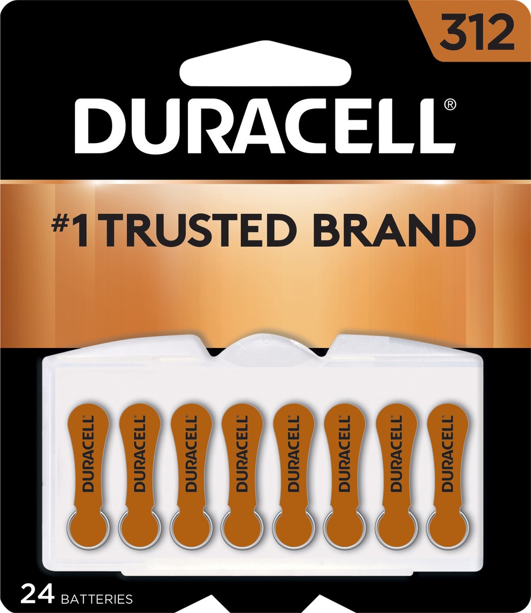 slide 2 of 7, Duracell Size 312 Hearing Aid Batteries, Brown, 24 Ct, 24 pk