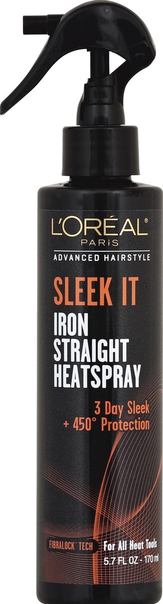 slide 5 of 6, L'Oréal L'Oreal Paris Advanced Hairstyle Sleek It Iron Straight Heatspray, 5.7 oz