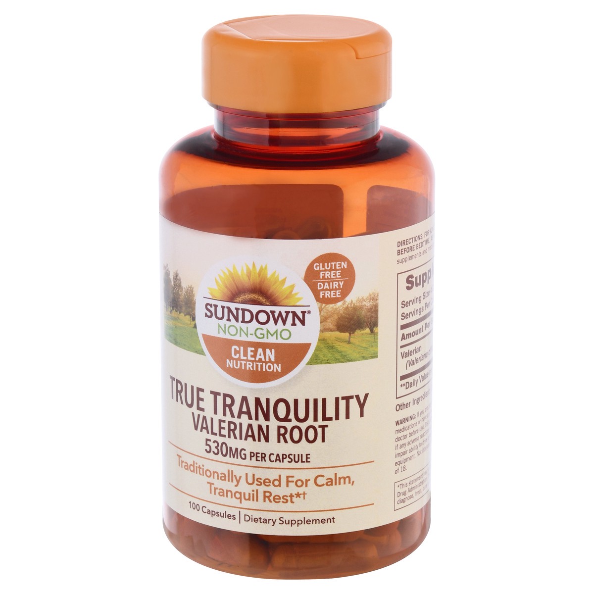 slide 7 of 9, Sundown Non-GMO 530 mg Capsules True Tranquility Valerian Root 100 ea, 100 ct