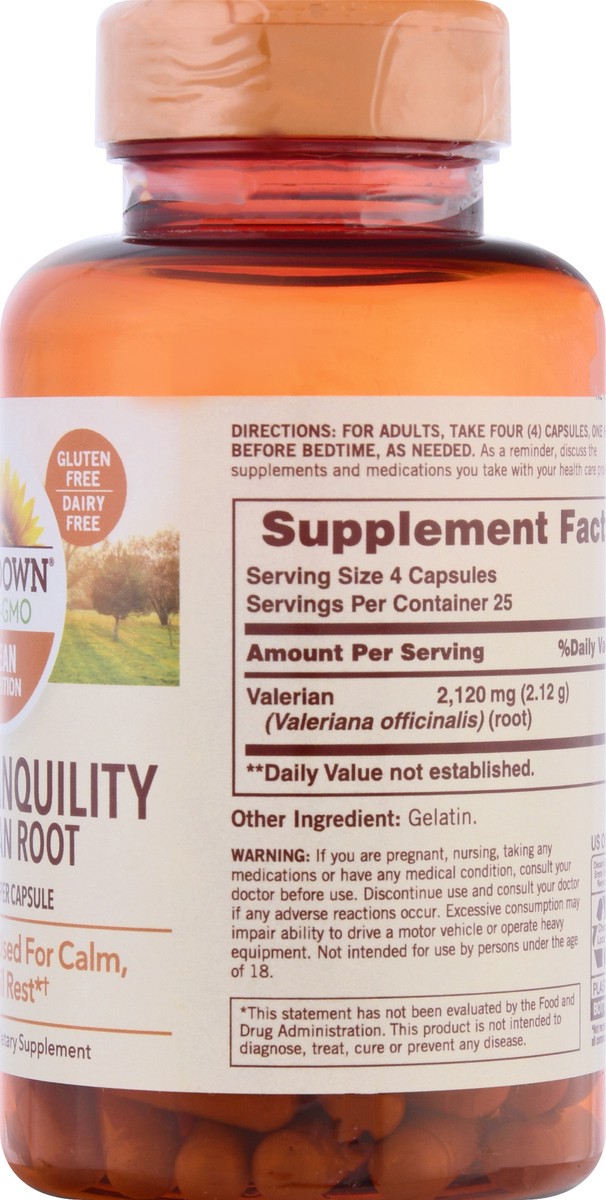 slide 3 of 9, Sundown Non-GMO 530 mg Capsules True Tranquility Valerian Root 100 ea, 100 ct