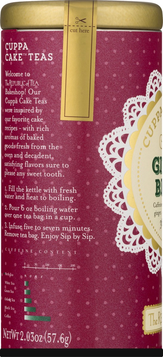 slide 8 of 10, The Republic of Tea Tea Bags Cuppa Cake Ginger Bread Teas - 36 ct, 36 ct