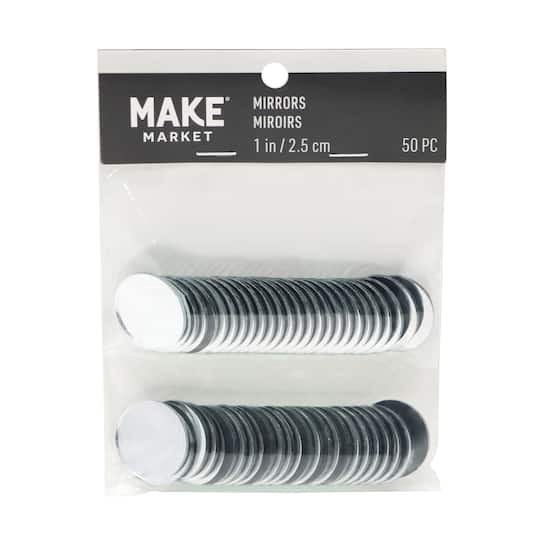 slide 1 of 3, 1" Round Glass Mirrors, 50ct. By Make Market, 50 ct