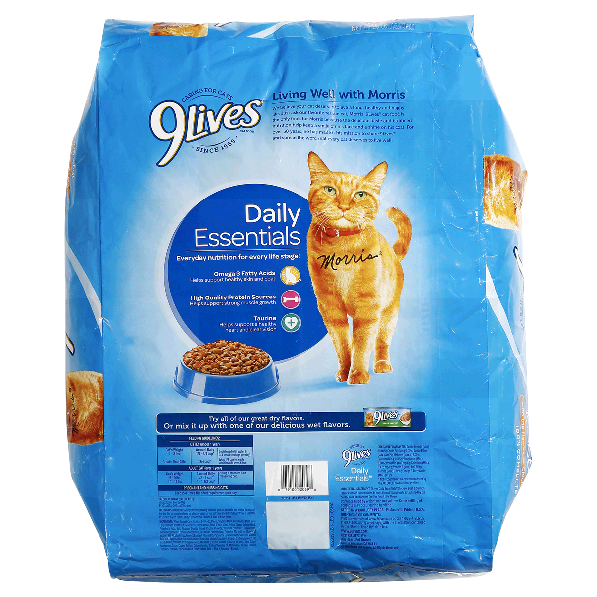 slide 3 of 3, 9Lives Daily Essentials Dry Cat Food, Chicken Beef Salmon, 28 lb