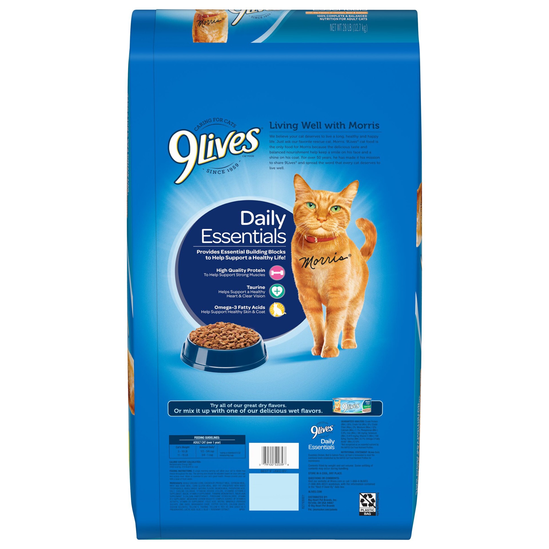 slide 2 of 5, 9Lives Daily Essentials Dry Cat Food, 28 lb. Bag, 28 lb