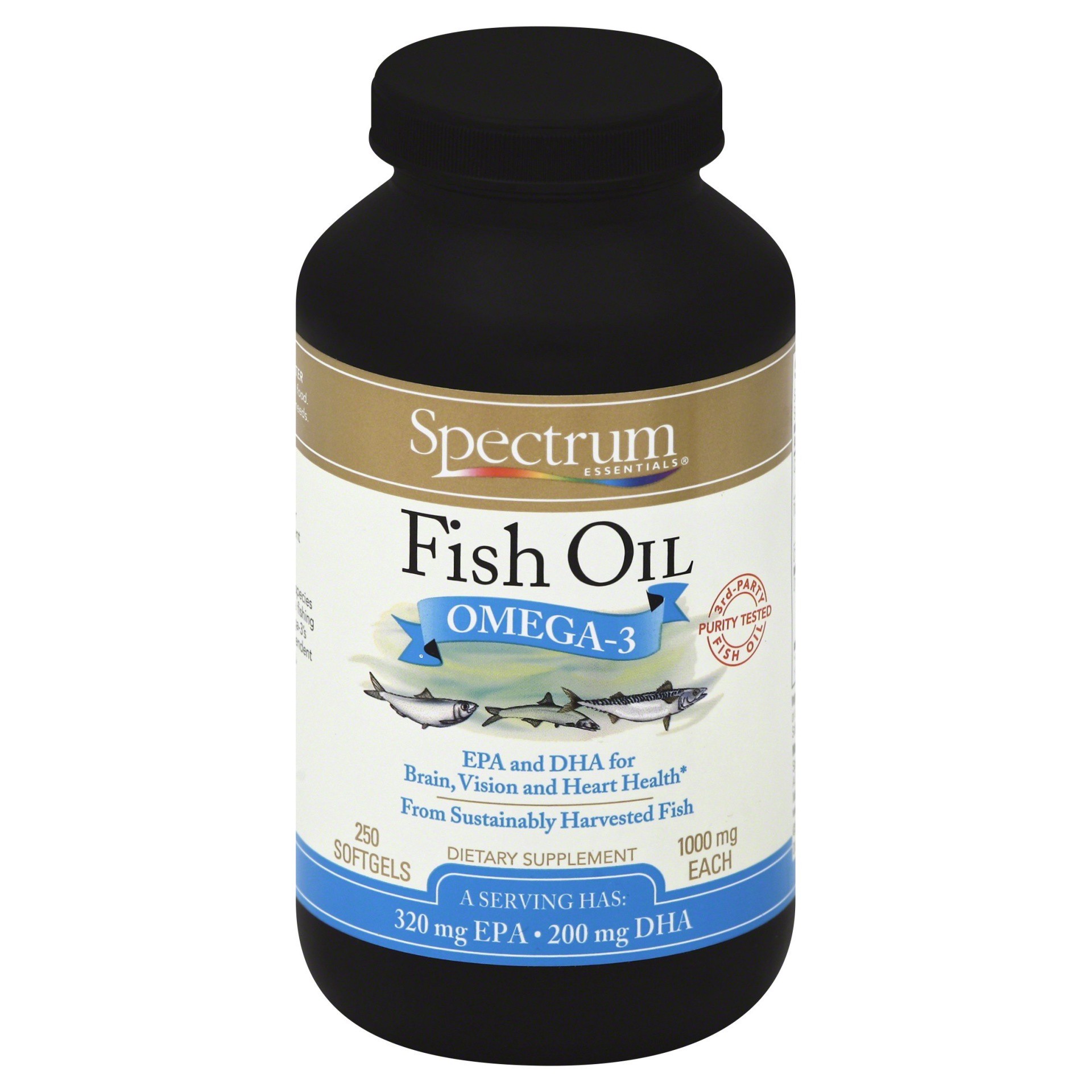 slide 1 of 8, Spectrum 1000 Mg Norwegian Fish Oil, 250 ct