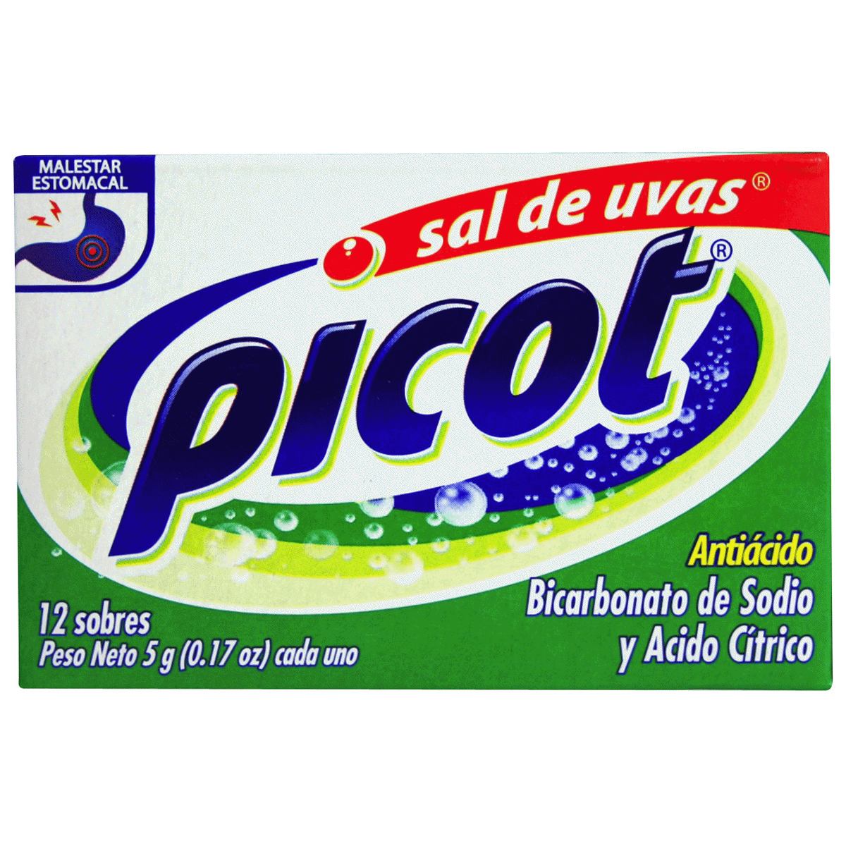 slide 1 of 9, Picot Sal De Uvas Antacid Packet, 12 ct