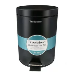 Brookstone Black Stainless Steel Round Trash Can 5 liter Shipt