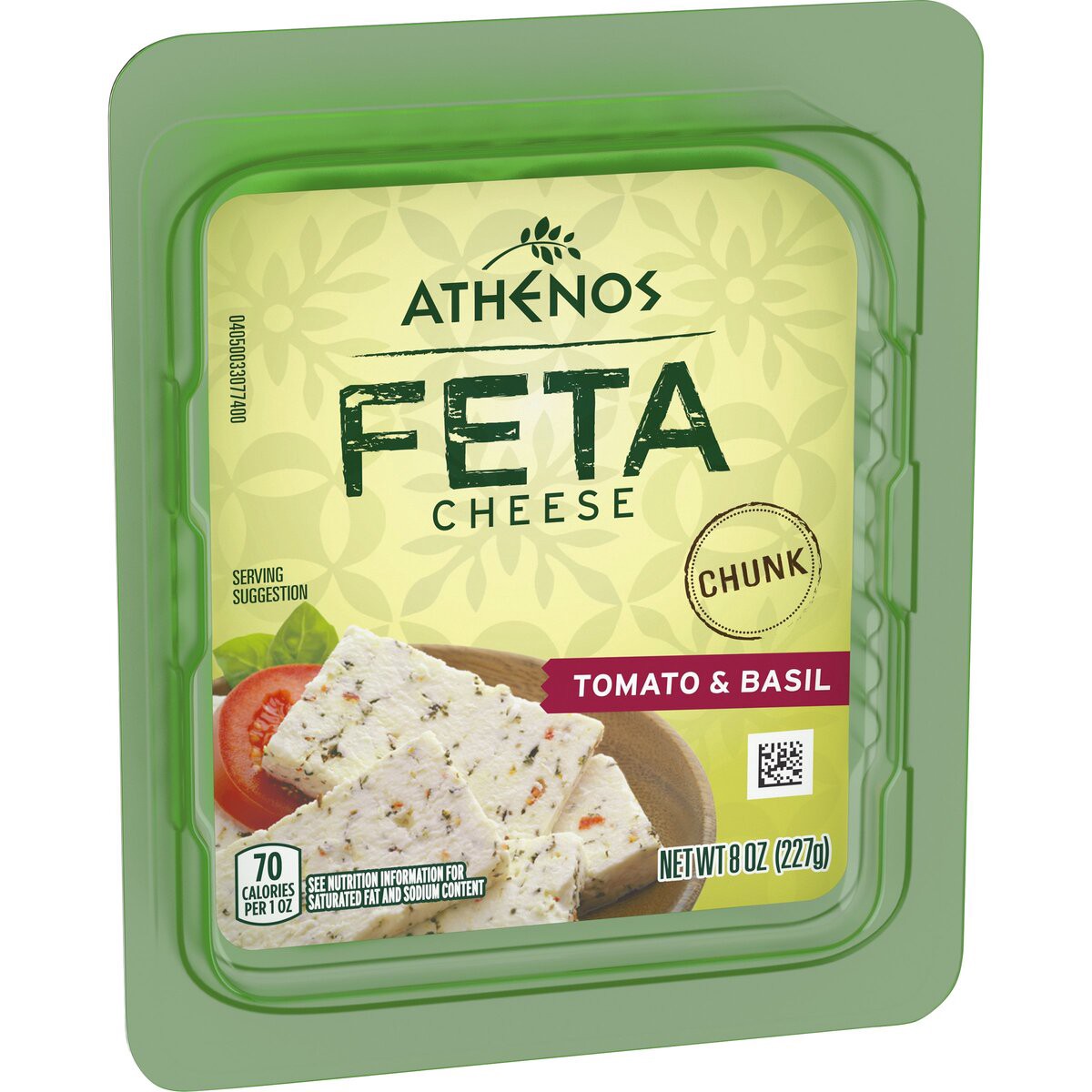 slide 2 of 8, Athenos Tomato & Basil Feta Cheese Chunk, 8 oz Tub, 8 oz