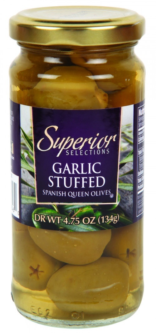 slide 1 of 1, Superior Selections Garlic Stuffed Spanish Queen Olives, 4.75 oz