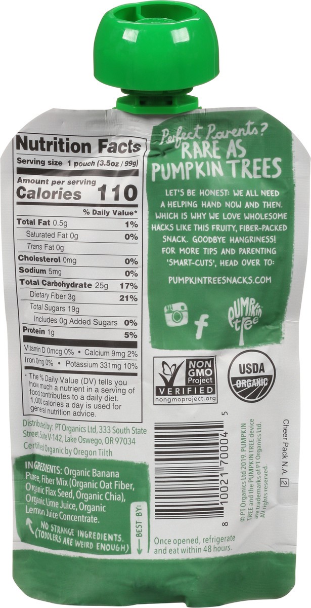 slide 9 of 9, Pumpkin Tree Organic Banana Puree with Oat Fiber & Seeds 3.5 oz, 1 ct