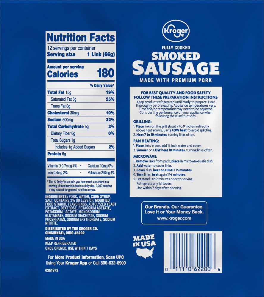 slide 2 of 2, Kroger Smoked Sausage Links, 28 oz