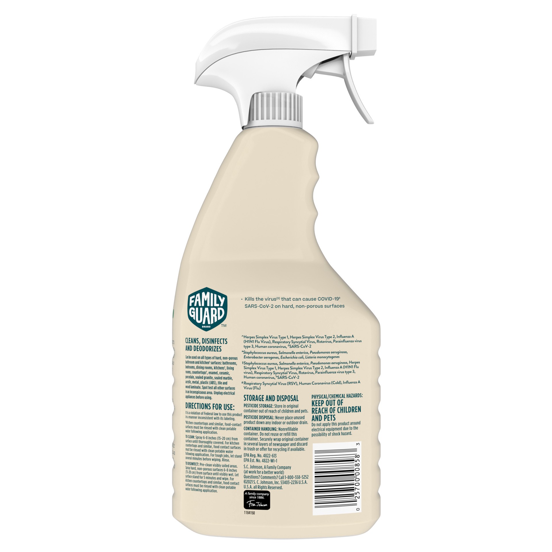 slide 2 of 3, FamilyGuard Brand Disinfectant Cleaner, 32 oz, Fresh, Multisurface Trigger Spray, 32 oz