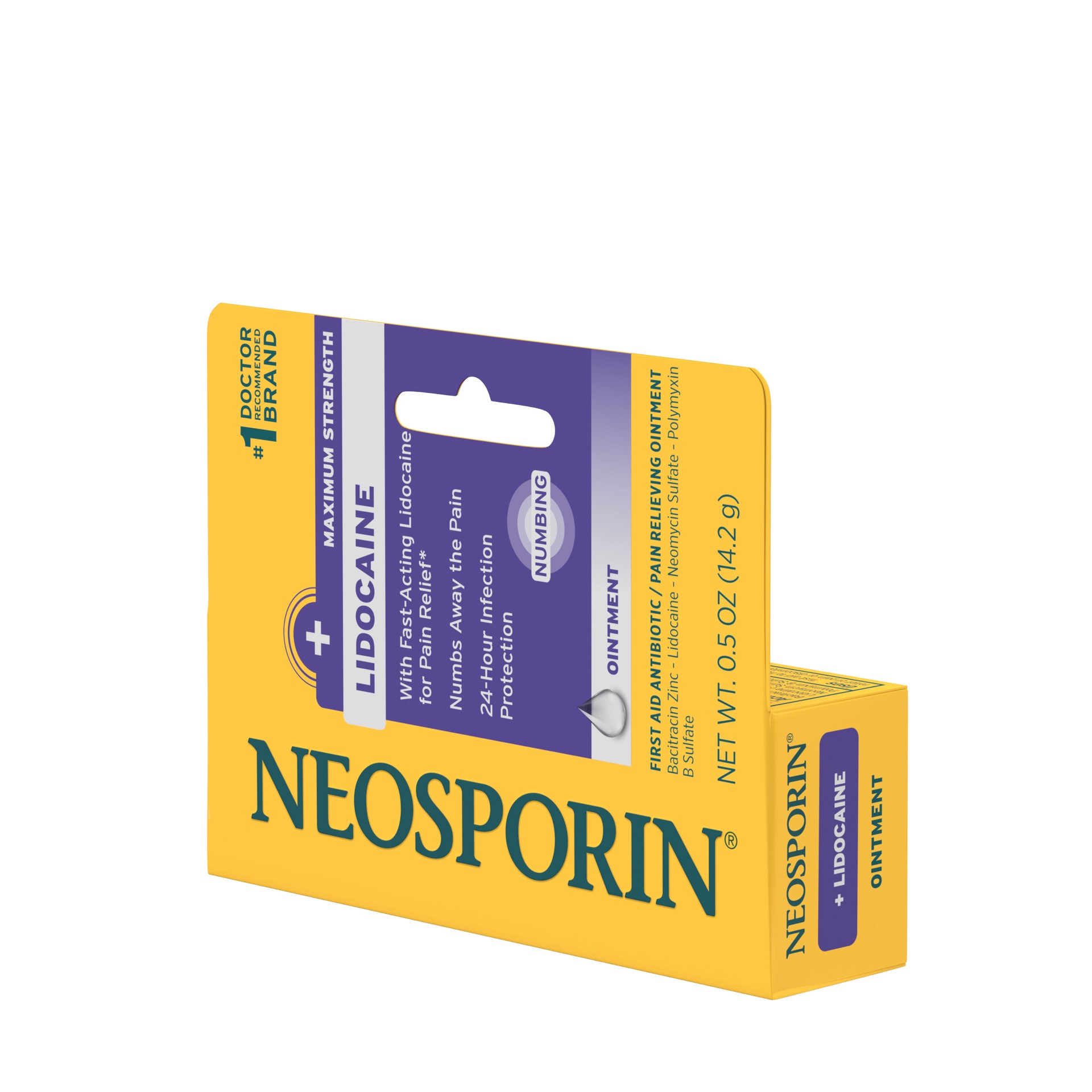 slide 5 of 9, Neosporin + Lidocaine Antibiotic Treatment - 0.5oz, 0.5 oz